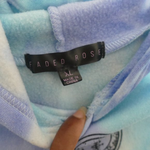 Faded Rose Tie-Dye Pullover Cinched & Cropped Astr - Picture 4 of 15